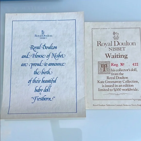 Royal Doulton Porcelain Doll with Orange and White Dress - Picture 4 of 6